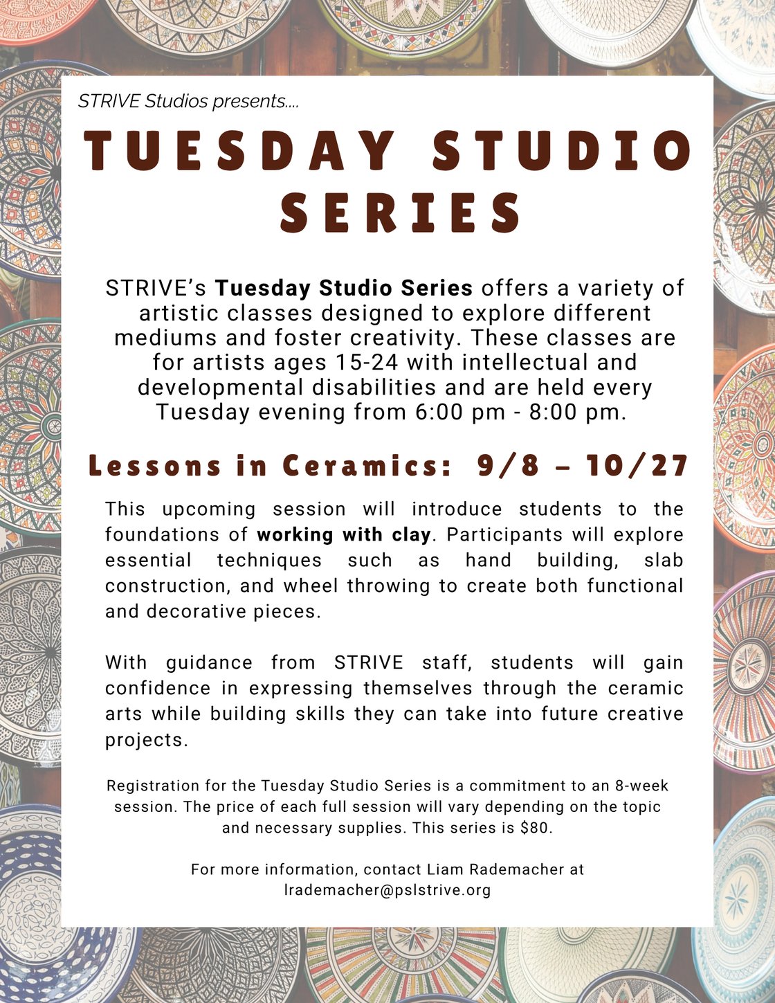 Ceramics 2026 - Tuesday Studio Series