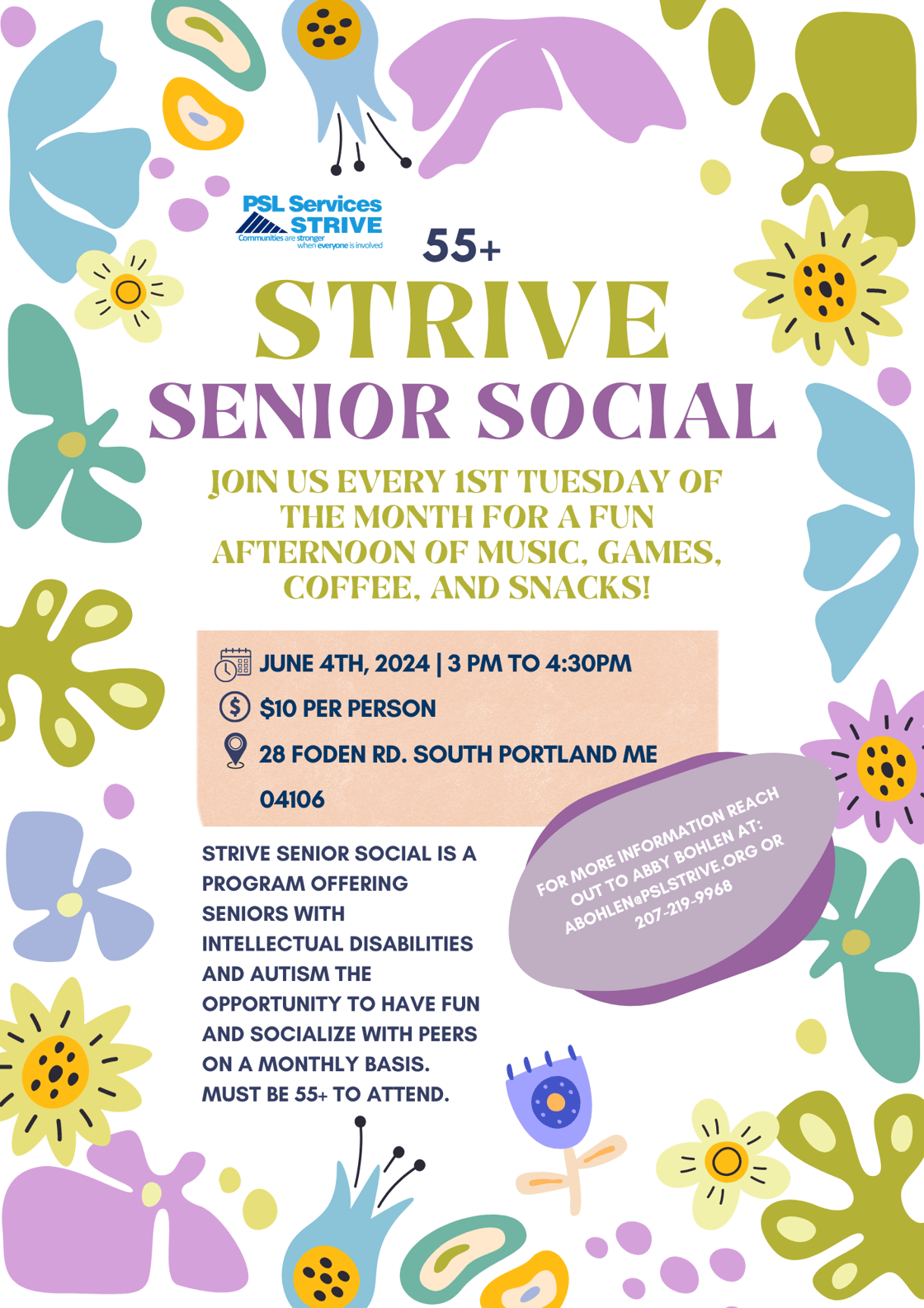 June STRIVE Senior Social Poster