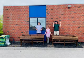 TJM, EW, DR - ECO maine garden raised bed out front