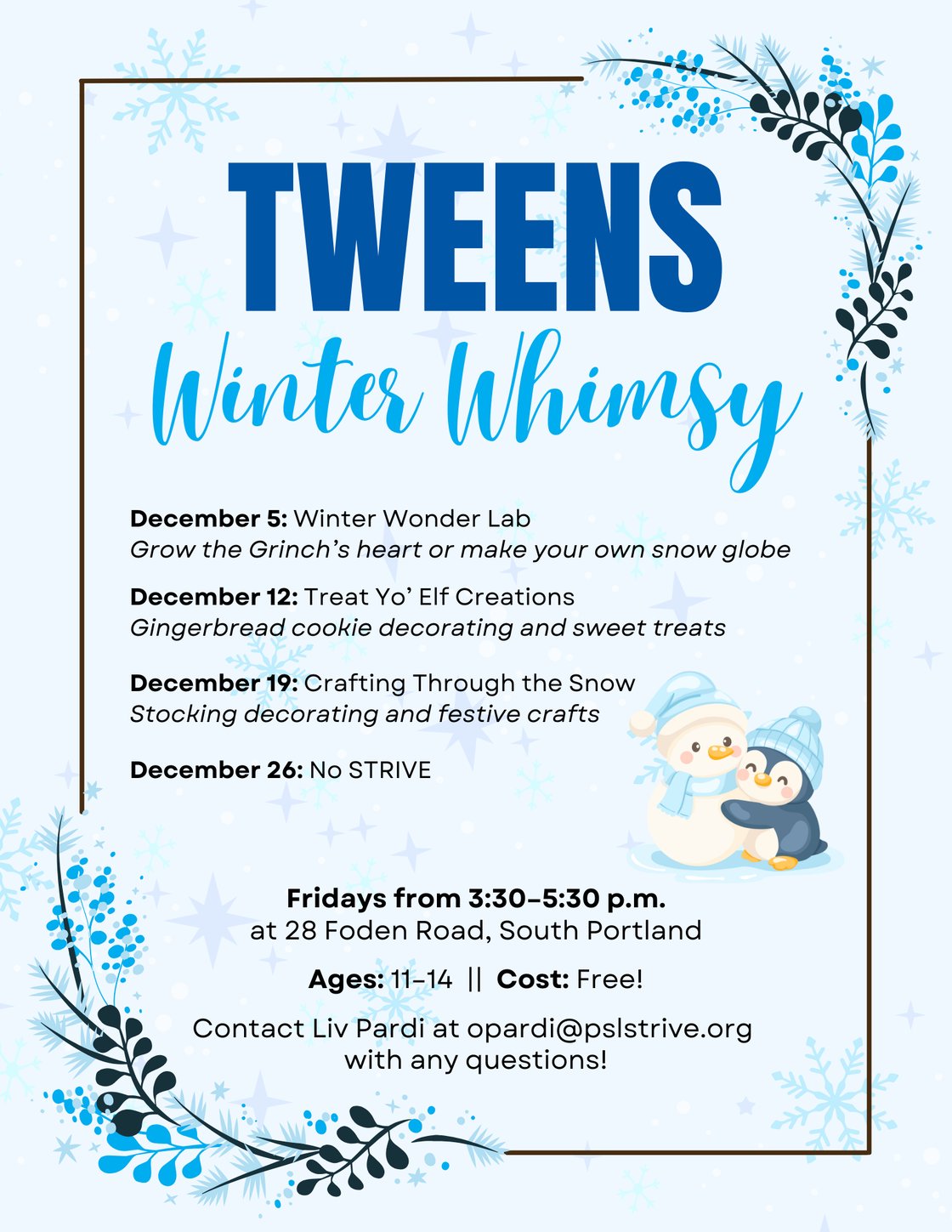 Tweens December Winter Whimsy
